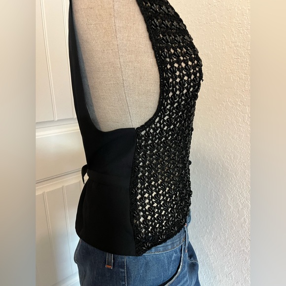 Network Vintage Hand Made Crochet Vest with Beaded Embellishments Size M/L - Picture 12 of 13